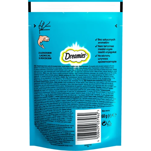 Лакомства Dreamies Salmon для кошек с лососем 6х60г (4008429037962): Объем/Количество таблеток 360 г
