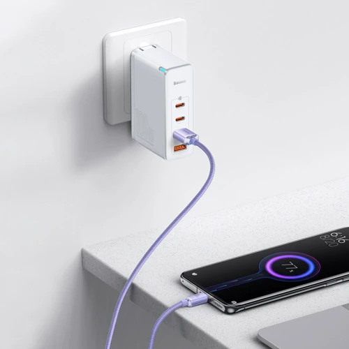 Кабель Baseus USB Cable to USB-C Crystal Shine Series 100W 2m Purple (CAJY000505) фото 4
