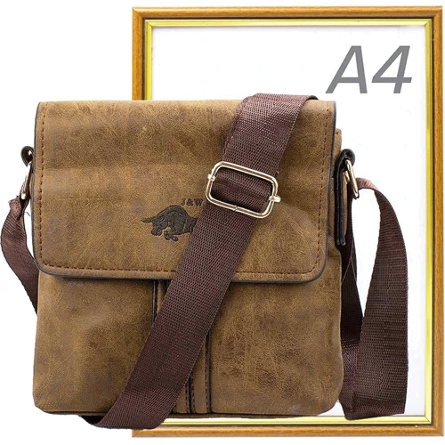 Мужская сумка через плечо Valiria Fashion бежевая (4DETBI9031-12): Застежка Магнитная