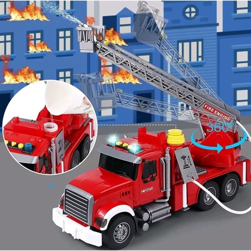 Пожарная машинка Автопром 1:18 со световыми и звуковыми эффектами (7977): Масштаб 1:18