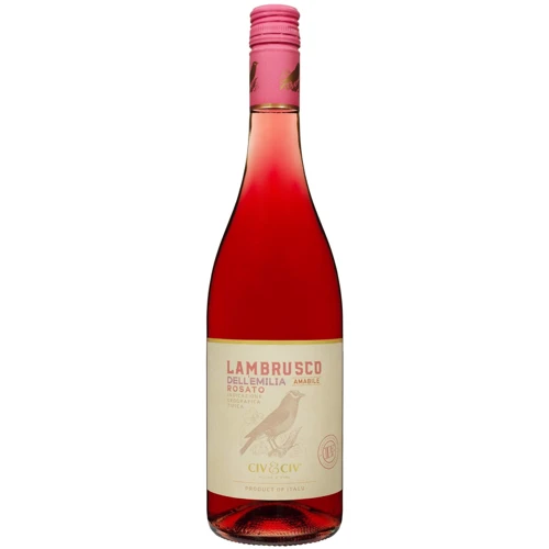 Напівгристе вино Civ&Civ Lambrusco dell'emilia Rosato Amabile рожеве напівсолодке 0.75 л (FSH_8001929316960)