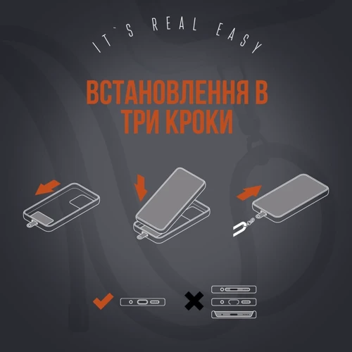 Ремешок для смартфона ArmorStandart Rope Black Tangerine with Clear holder (ARM86430) фото 4