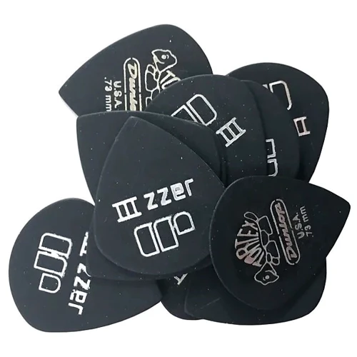 Медиатор Набор медиаторов DUNLOP 482P.73 TORTEX PITCH BLACK JAZZ PLAYERS PACK 0.73: Форма медиатора Jazz