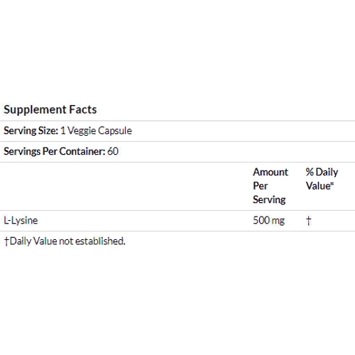 California Gold Nutrition L-Lysine, 500 mg, 60 Veggie Capsules (CGN01132): Форма випуску капсули