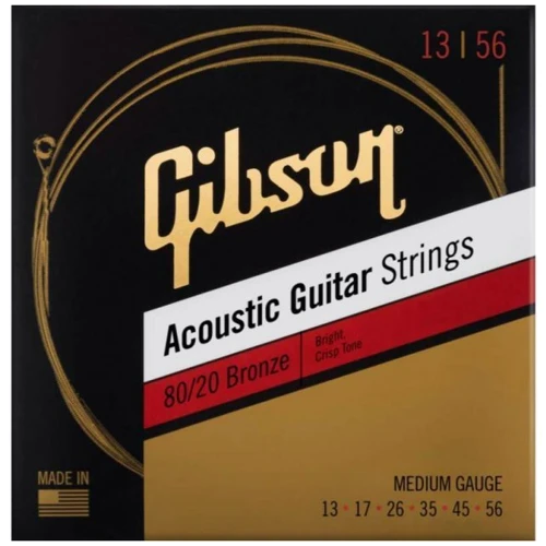 Струна для гитар Струны для акустических гитар GIBSON SAG-BRW13 80/20 BRONZE ACOUSTIC GUITAR STRINGS MEDIUM