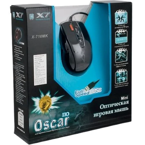 Мышь A4 Tech X-710 MK USB Black: Максимальное разрешение сенсора, dpi 1000 dpi