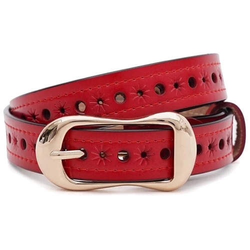Женский ремень Borsa Leather красный (CV1ZK-019r-red)