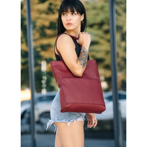Жіноча сумка шоппер Sambag Shopper бордова (93220005): Країна виробник Украина