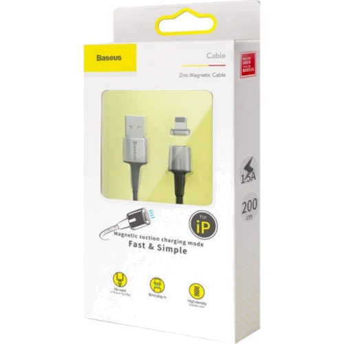 Кабель Baseus USB Cable to Lightning Zinc 1m Black (CALXC-A01) фото 3