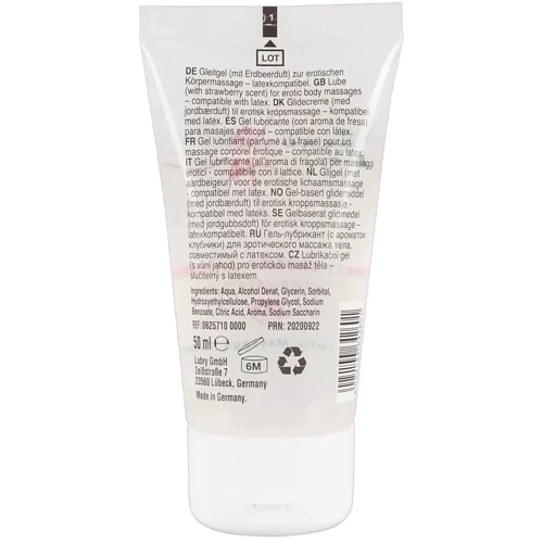 Веганский гель для массажа на водной основе, с ароматом клубники - Just Play Strawberry, 50 мл