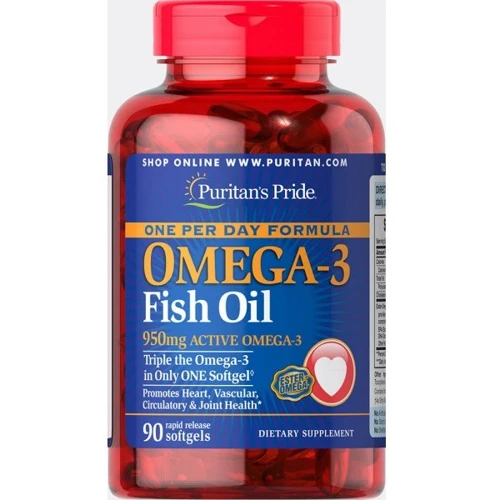 Puritan's Pride Triple Strength Omega-3 Fish Oil 1360 mg (950 мг активного омега-3), 90 caps (PTP-32948)