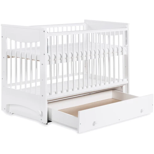 Детская кроватка Klups LUNA 120х60 см функция колыбели с белым ящиком