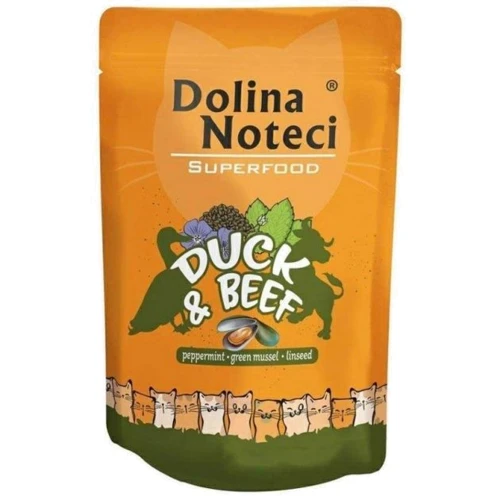 Влажный корм Dolina Noteci Superfood для кошек с уткой и говядиной 85 г (DN 85 (760))