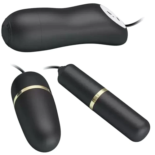 Виброяйцо-электростимулятор Pretty Love Double Vibro-Bullets, BI-014878