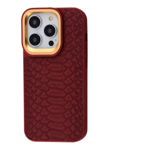 Чохол для iPhone Kajsa Snake Pattern Burgundy для iPhone 14 Pro Max