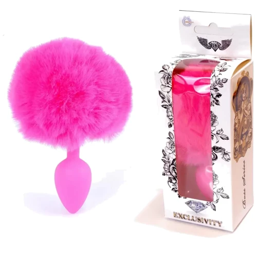 Анальная пробка S с хвостом BOSS of TOYS Boss Series - Silicon PLUG Bunny Tail Pink, BS6400099