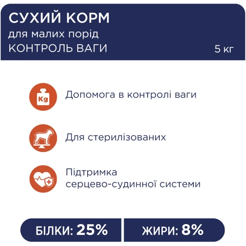 Сухой корм Club 4 Paws Premium Light Adult Small Breed Turkey для контроля веса стерилизованных собак малых пород с индейкой 5 кг (4820215367851): Порода Малые