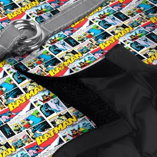 Шлея для собак мягкая WAUDOG Clothes c QR паспортом рисунок Бэтмен комикс S1 обхват груди 40-45 см обхват шеи 29-31 см (1011-4005) фото 2