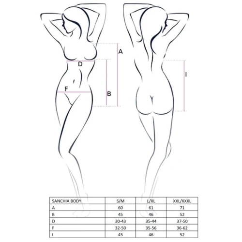 Сексуальное боди Passion SANCHIA BODY black S/M