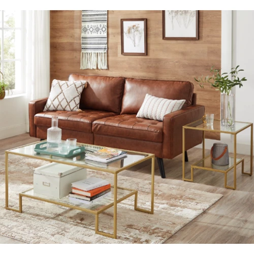 Журнальный столик Leobert Santorini в стиле Loft золотистый (5903332074358): Глубина, см 50