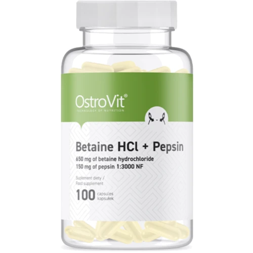 OstroVit Betaine HCl + Pepsin Гидрохлорид бетаина + Пепсин 100 капсул