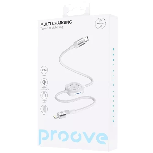 Кабель Proove Cable USB-C to Lightning Multi Charging 27W 1m White: Тип USB-C - Lightning