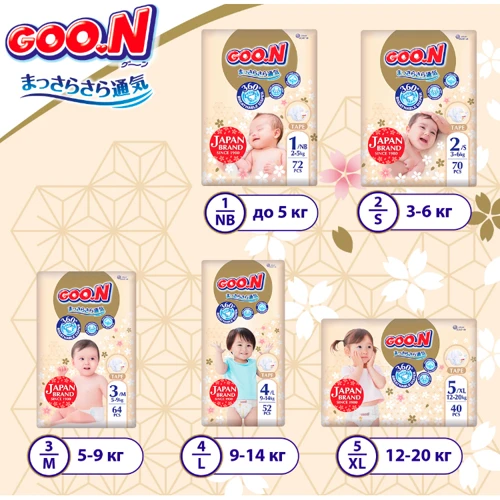 Подгузники Goo.N Premium Soft для детей 9-14 кг размер 4(L) на липучках унисекс 104 шт. (F1010101-155-2) фото 6