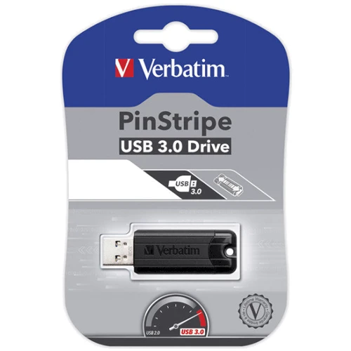 USB-флешка Verbatim 16GB PinStripe USB 3.2 Black (49316): Максимальная скорость записи, МБ/с 10