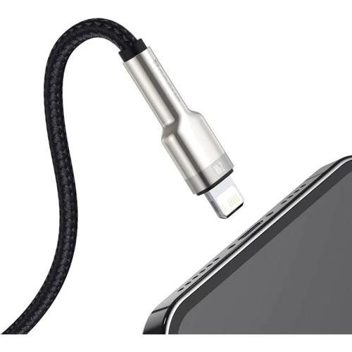 Кабель Baseus USB Cable to Lightning Cafule Metal 2.4A 1m Black (CALJK-A01) фото 4