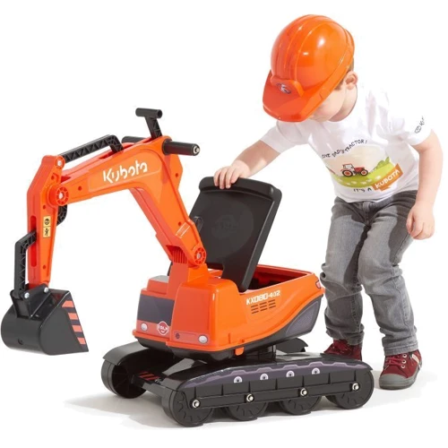 Экскаватор Falk Kubota 122 со шлемом оранжевый (122): Материал колес пластик