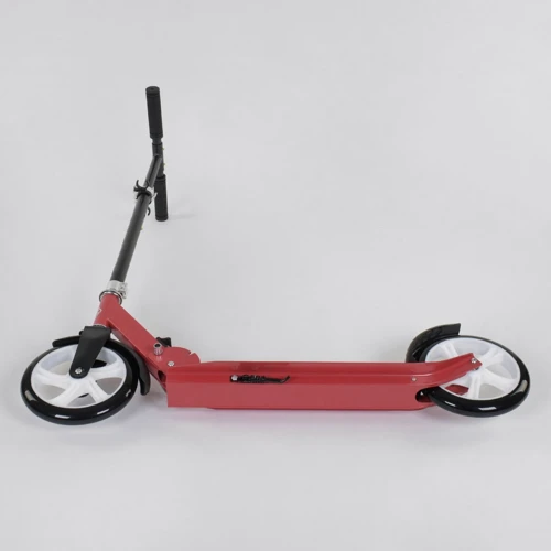 Самокат двоколісний Best Scooter з кольоровими PU колесами Black / Red (98414): Тип коліс литі