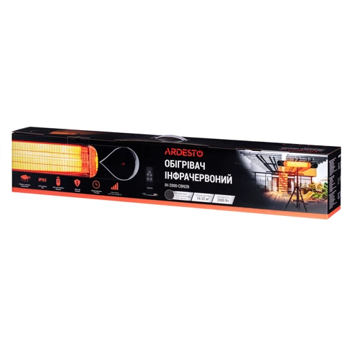 Обогреватель Ardesto IH-2000-CBN2B_IH-TS-01: Габариты 90х13х9 см
