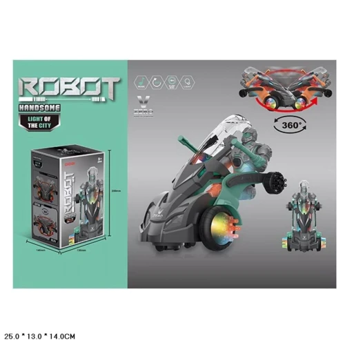 Робот BK Toys на батарейках, світло, звук, обертається на 360 (LD-163A)