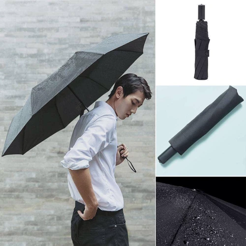 Парасолька Xiaomi RunMi Super Portable Automatic Umbrella Black чорний (6941413204217): Фасон Складаний (3 додавання)