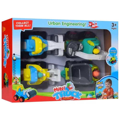 Игровой набор строительных машинок METR+ 4 шт (166-1)