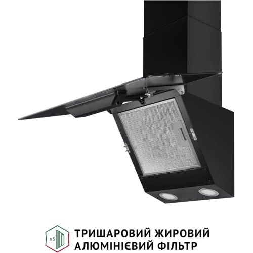 Витяжка Perfelli VICCO 6HSR NERO: Матеріал корпусу металл / стекло