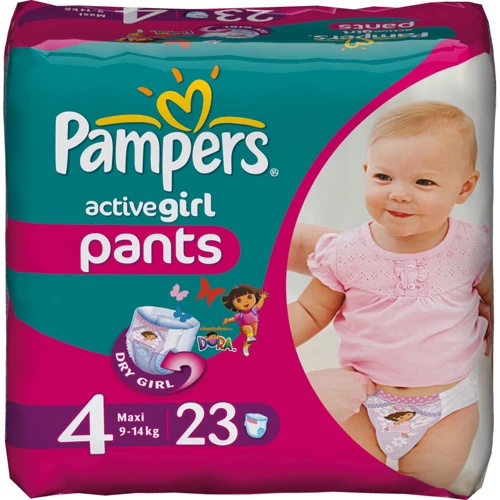 Подгузники-трусики Pampers Active Girl Maxi (9-14 кг) Стандарт 23шт (4015400255338): Пол ребенка Девочка