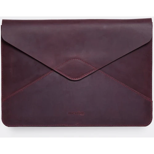 INCARNE Handmade Leather Cover Magnetic Message Bordo for MacBook Air 15" M3 | M2 (2024 | 2023)