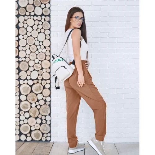 Брюки ISSA PLUS 11753 46 коричневые: Вид Брюки