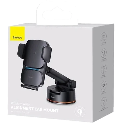 Держатель Baseus Car Holder Wireless Charger Wisdom 15W Black (CGZX000101) фото 10
