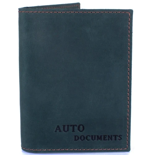 Женская обложка для документов DNK Leather зеленая (DNK-Auto-H-col-C)
