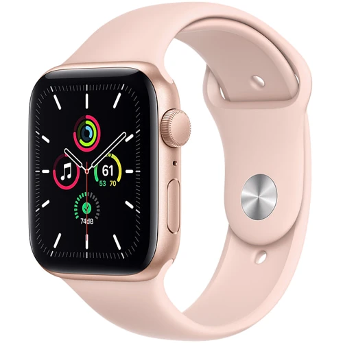 Apple Watch SE 44mm GPS + LTE Gold Aluminum Case with Pink Sand Sport Band (MYEP2)