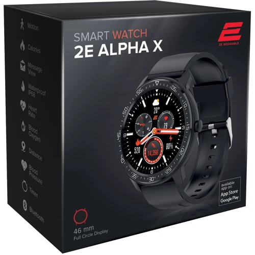 Смарт-часы 2E Alpha X 46 mm Black-Silver: Дисплей 1.3 (240x240)