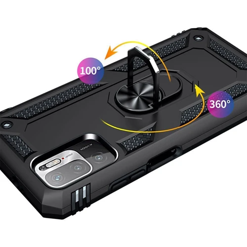 Аксессуар для смартфона Mobile Case Shockproof Serge Magnetic Ring Black for Xiaomi Redmi Note 10 5G / Poco M3 Pro / Poco M3 Pro 5G: Тип накладка на заднюю часть