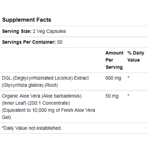 Now Foods DGL with Aloe Vera, 400 mg, 100 Veg Capsules (NF4654)