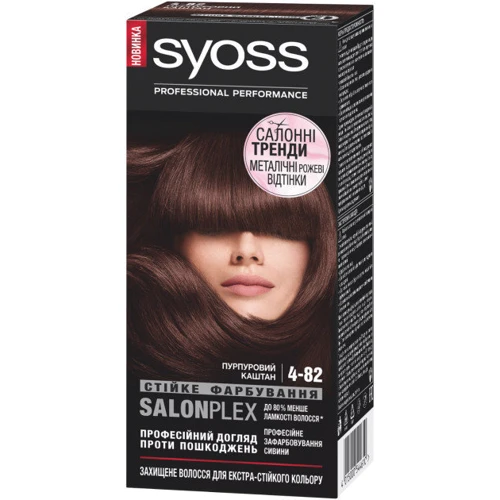 SYOSS Стойкая краска для волос 4-82 Пурпурный каштановый 115 ml