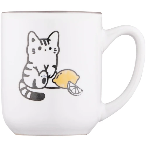 Кухоль Ardesto Cat кераміка 380 мл Біло-сірий (AR3055)