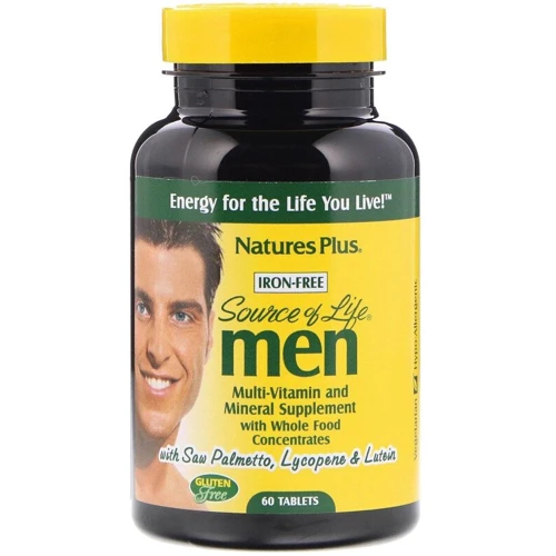 Nature's Plus Multi-Vitamin and Mineral Source of Life Men Вітаміни для чоловіків без заліза 60 таблеток