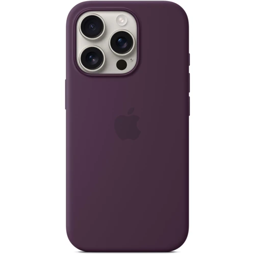 Чехол для iPhone Apple iPhone 16 Pro Silicone Case with MagSafe - Plum (MYYM3ZM/A): Цвет бордовый