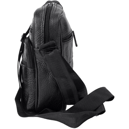 Мужская сумка через плечо Valiria Fashion черная (3DETAW8091-2): Фактура Матовая, Зернистая